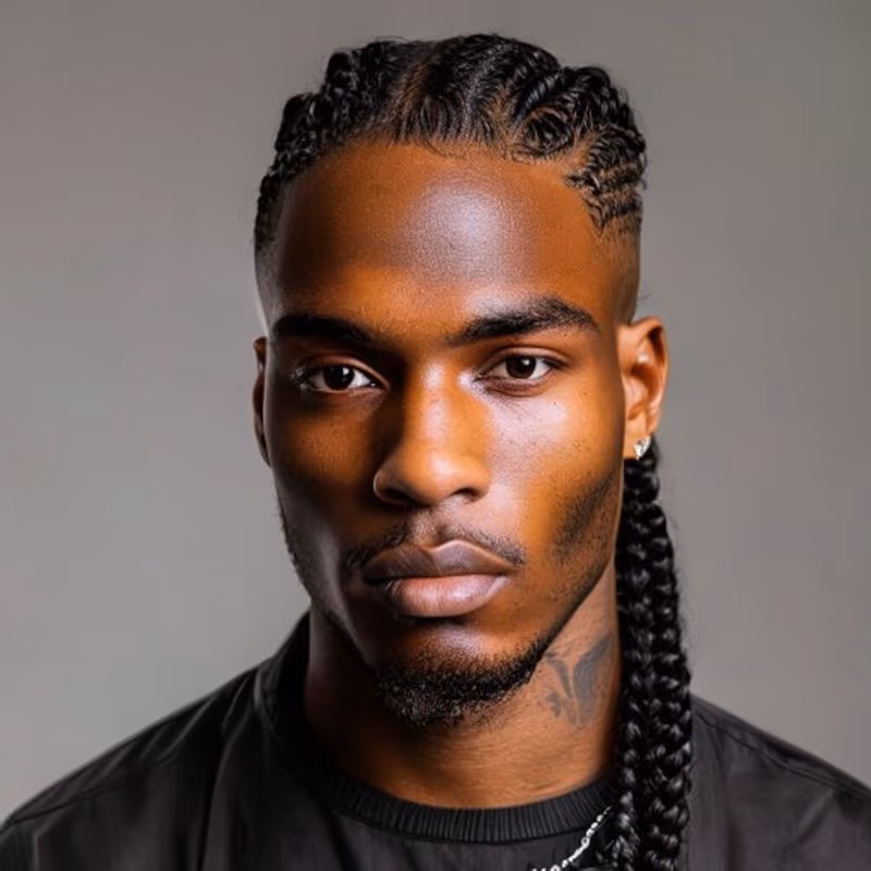 Braids with Skin Fade hairstyle for men 2026 — Braids for Men variation, best for The sharpest braided contrast, modern barbering by Master Stylist Jessica Hamilton