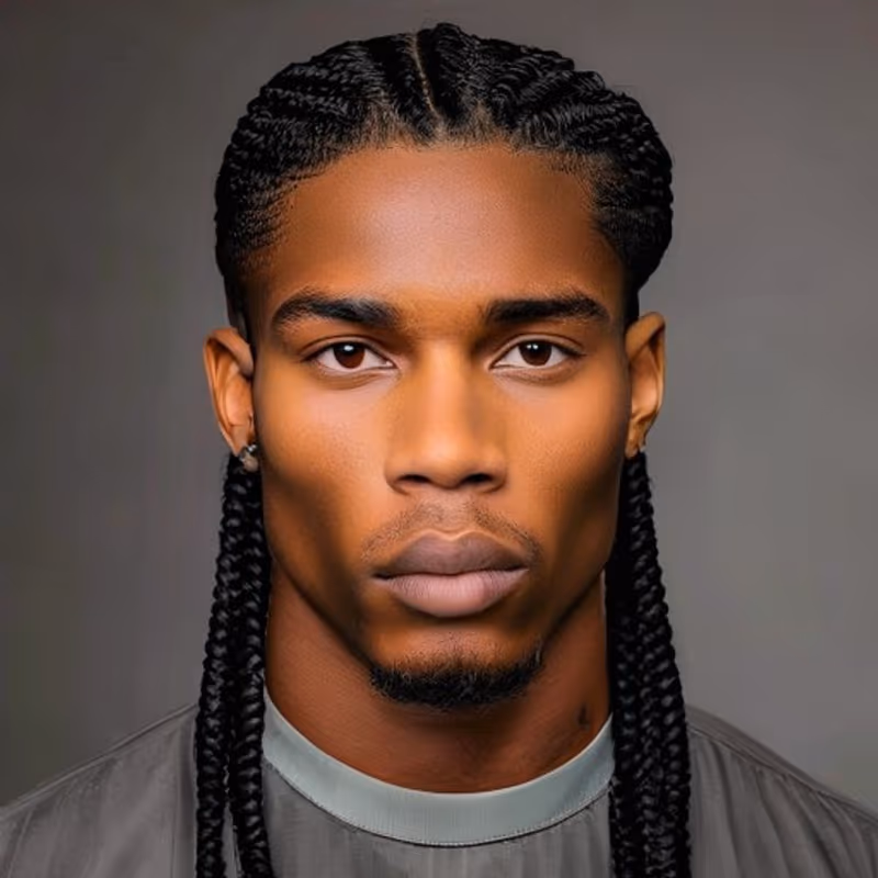 Classic Cornrows hairstyle for men 2026 — Braids for Men variation, best for Natural coily hair, low daily effort, modern barbering by Master Stylist Jessica Hamilton