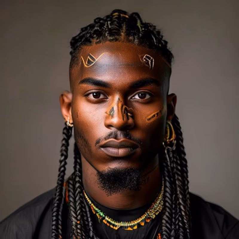 Tribal Braids hairstyle for men 2026 — Braids for Men variation, best for Cultural, statement patterns, modern barbering by Master Stylist Jessica Hamilton