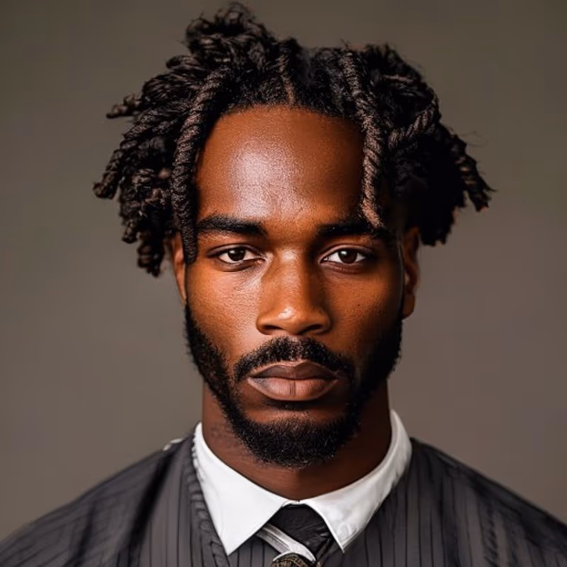 Two-Strand Twists hairstyle for men 2026 — Braids for Men variation, best for Shorter hair; a braid alternative, modern barbering by Master Stylist Jessica Hamilton