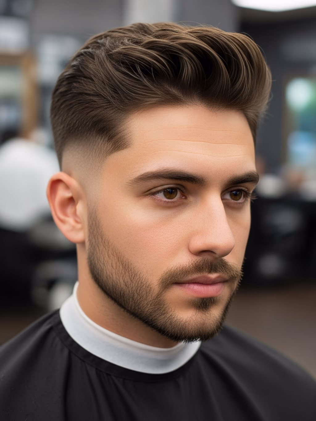 Tapered Bro Flow hairstyle for men 2026 — bro flow variation, best for diamond faces with prominent cheekbones, modern barbering by Master Stylist Jessica Hamilton