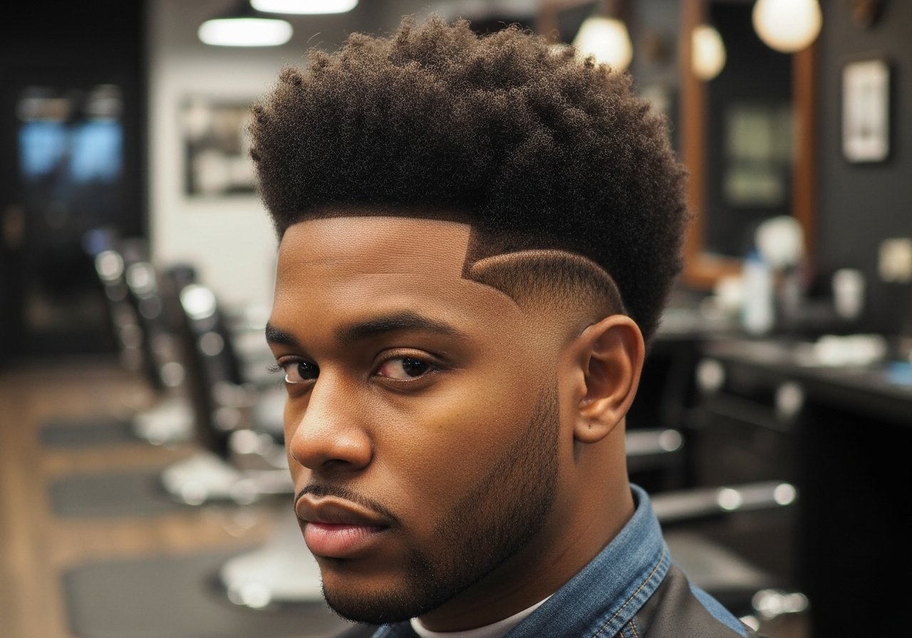 Burst Fade Afro 2026 - Rounded Natural Afro with Round Burst Fade