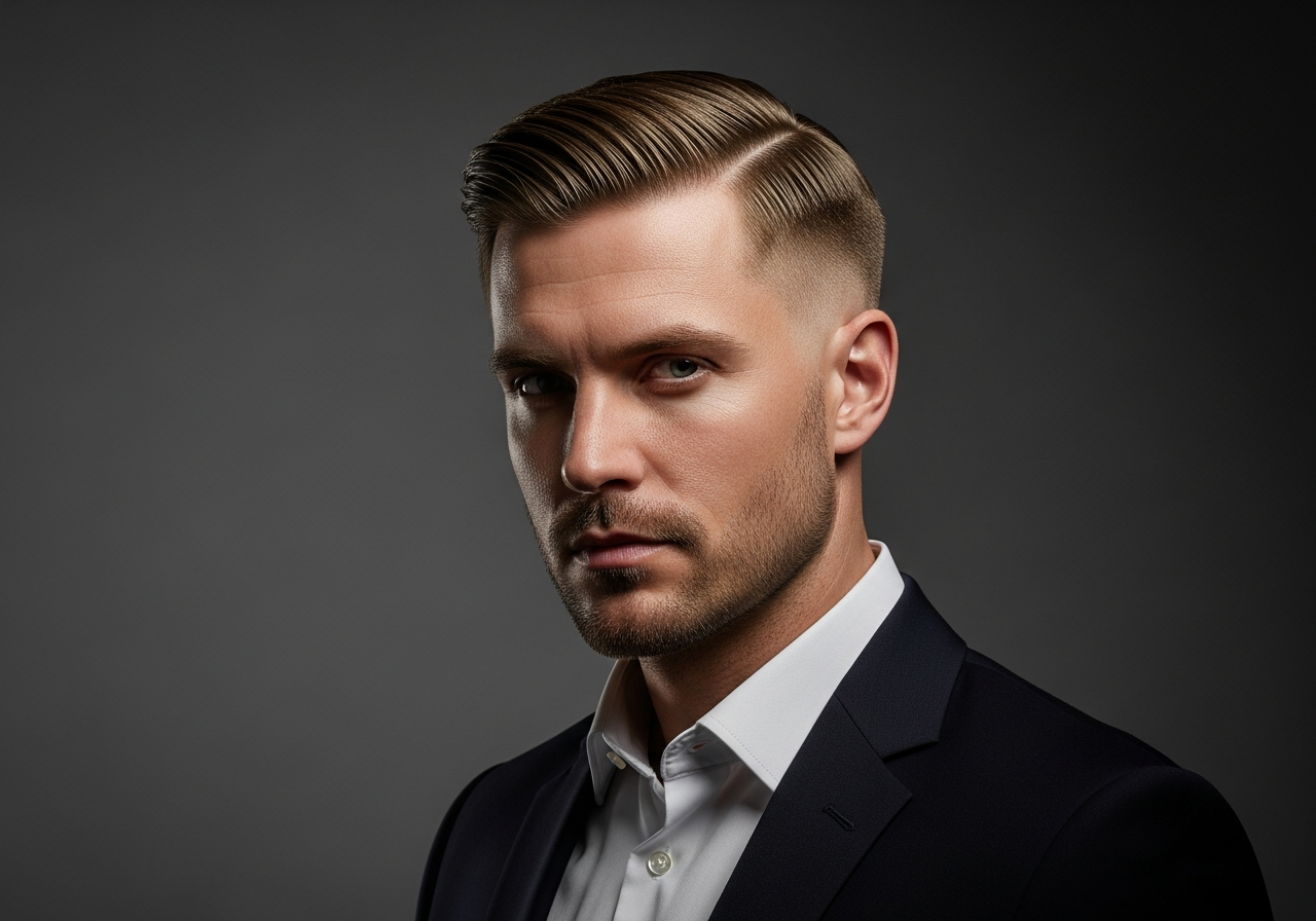 Burst Fade Comb Over 2026 - Sleek Side Sweep Round Burst Fade