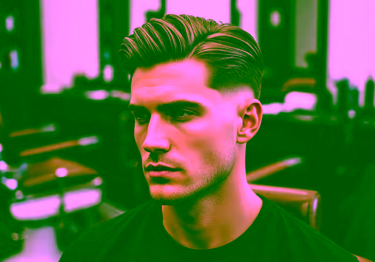 Burst Fade Curtains hairstyle for men 2026 — burst fade variation, best for all faces + straight/wavy hair, modern barbering by Master Stylist Jessica Hamilton