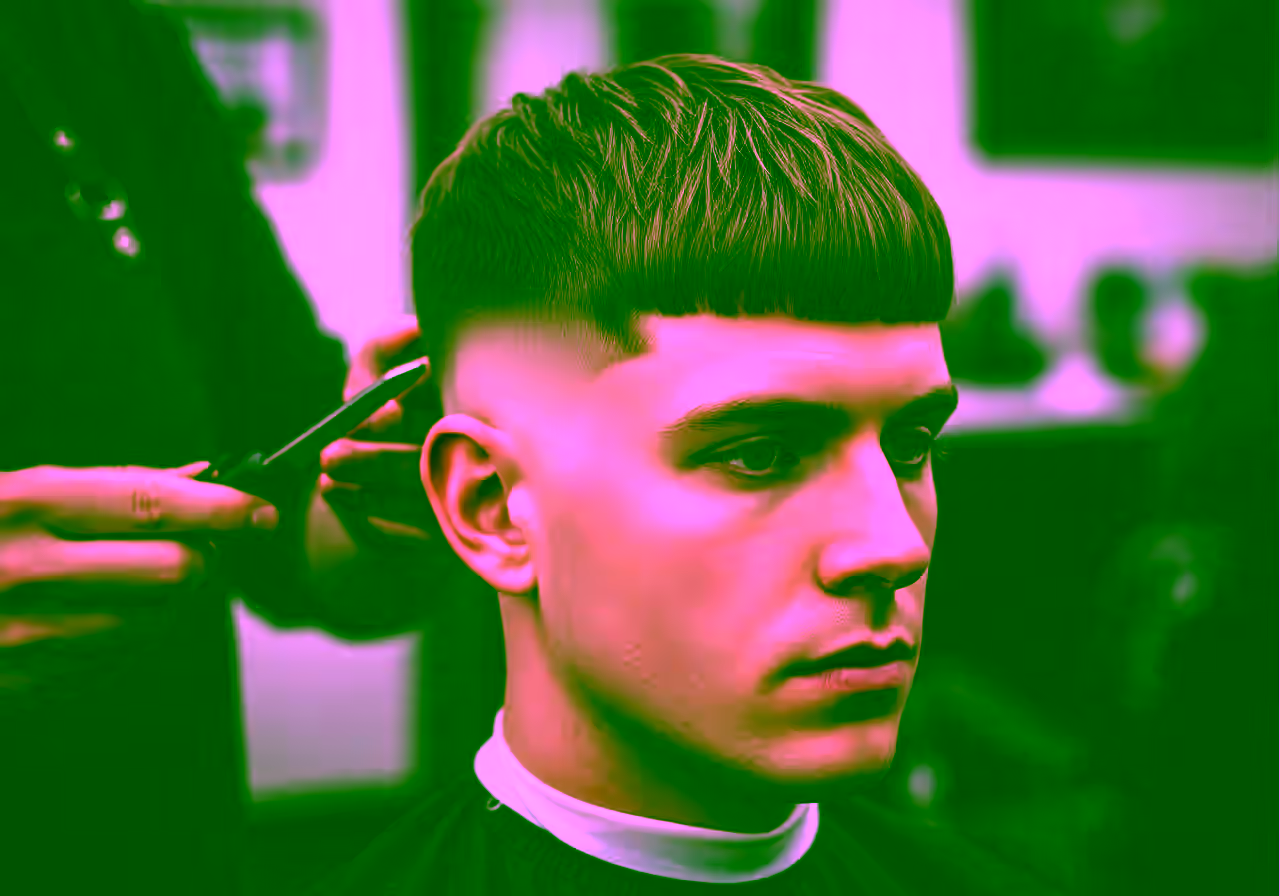 Burst Fade Edgar hairstyle for men 2026 — burst fade variation, best for round, oval faces + straight/wavy hair, modern barbering by Master Stylist Jessica Hamilton