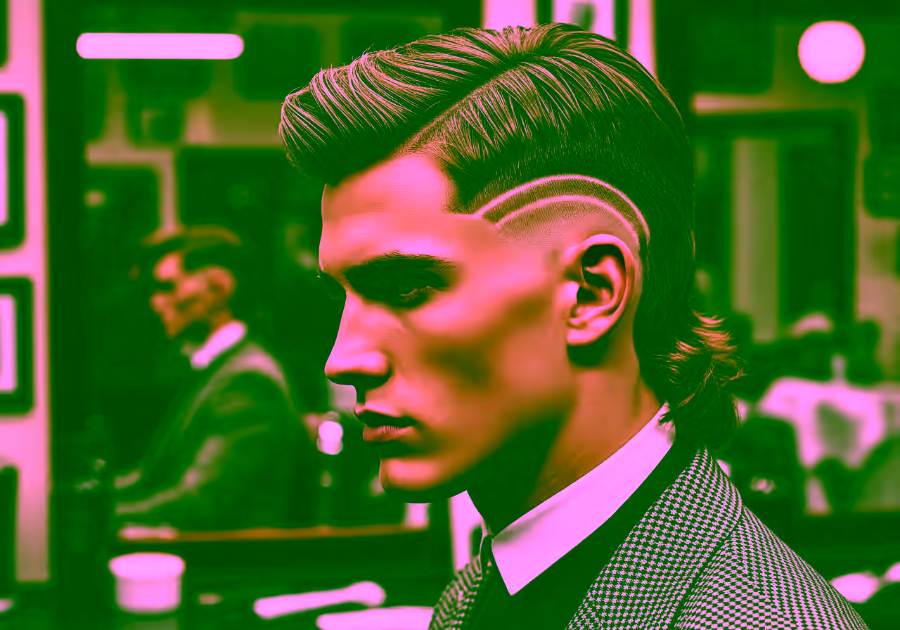 Burst Fade Mullet hairstyle for men 2026 — burst fade variation, best for oval, round faces + wavy/curly hair, modern barbering by Master Stylist Jessica Hamilton