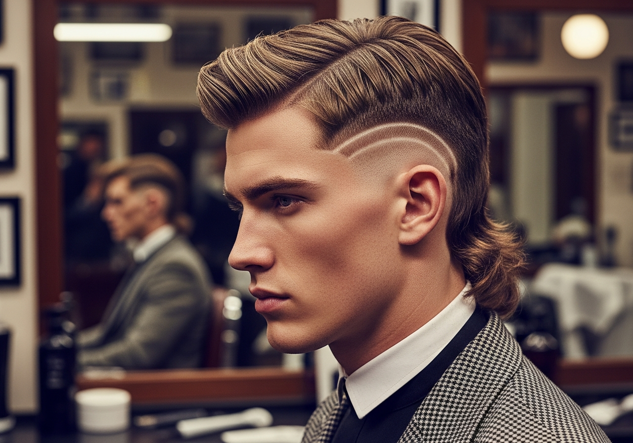 Burst Fade Mullet 2026 - Retro Modern Round Burst Fade with Longer Back