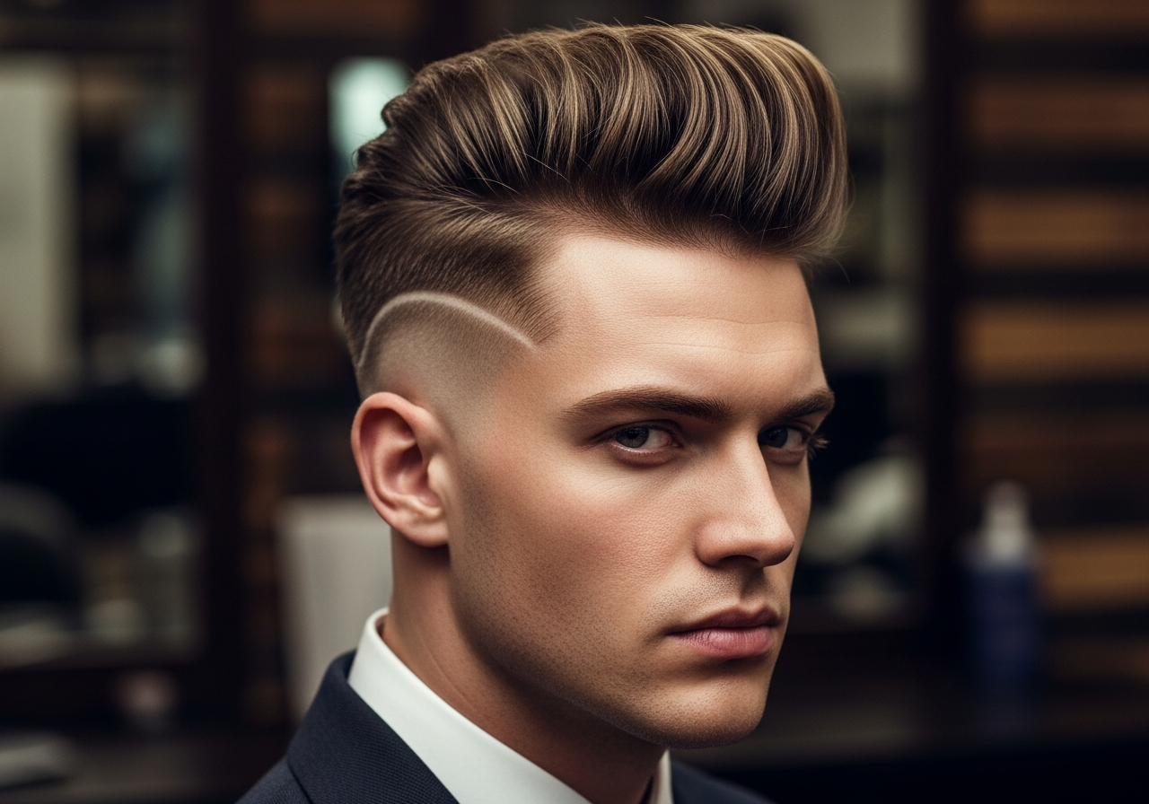 Burst Fade Quiff 2026 - Upward Volume Round Burst Fade Hairstyle