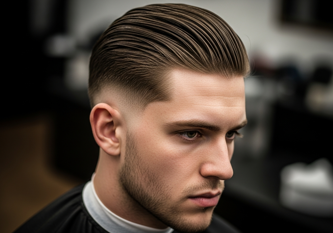 Burst Fade Slick Back 2026 - Polished Brushed Back Round Burst Fade