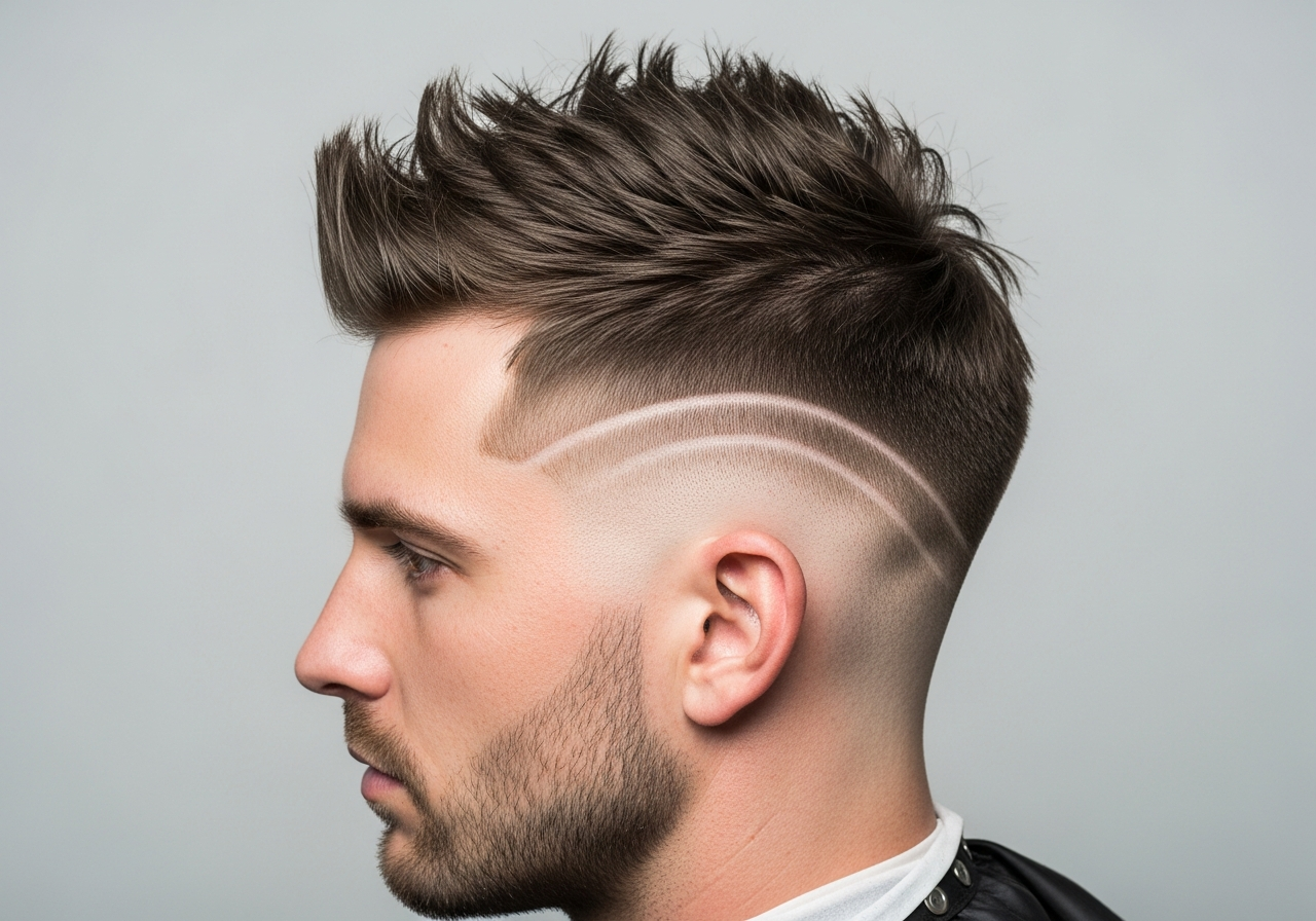 Burst Fade Spiky Hair 2026 - Textured Spikes with Round Burst Fade