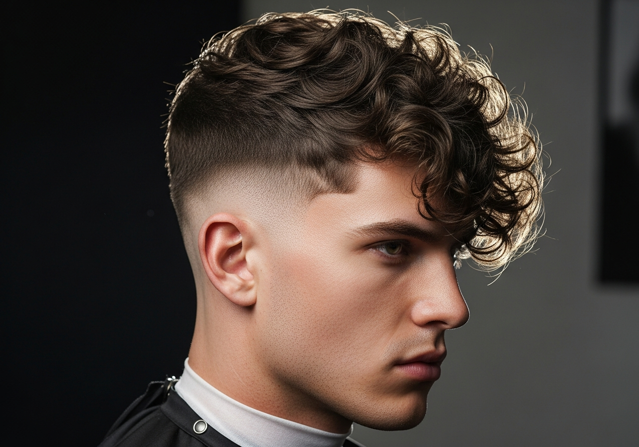 Burst Fade with Thick Curls 2026 - Full Natural Curls Round Burst Fade