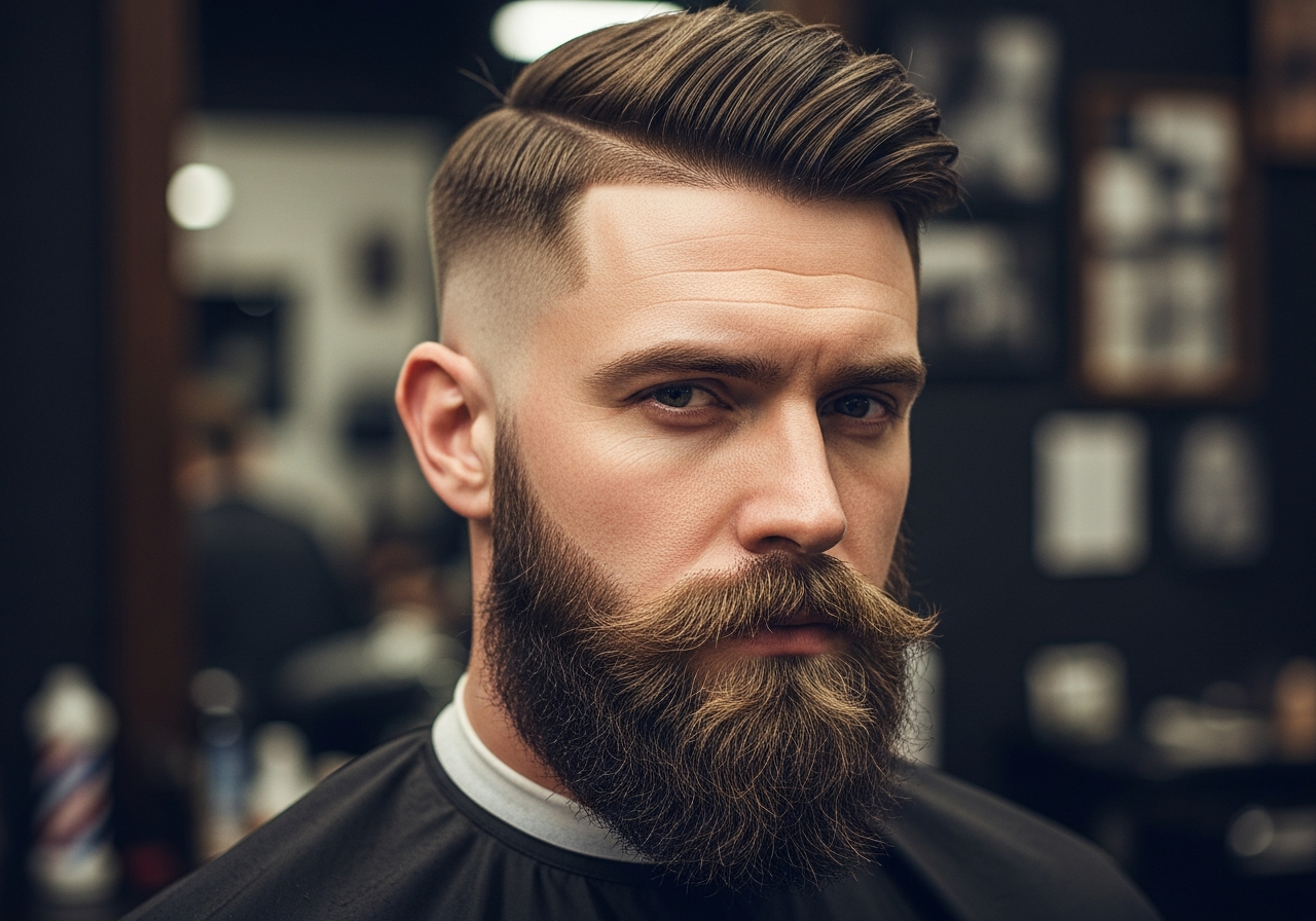 Burst Fade with Beard 2026 - Seamless Beard Blend Round Burst Fade