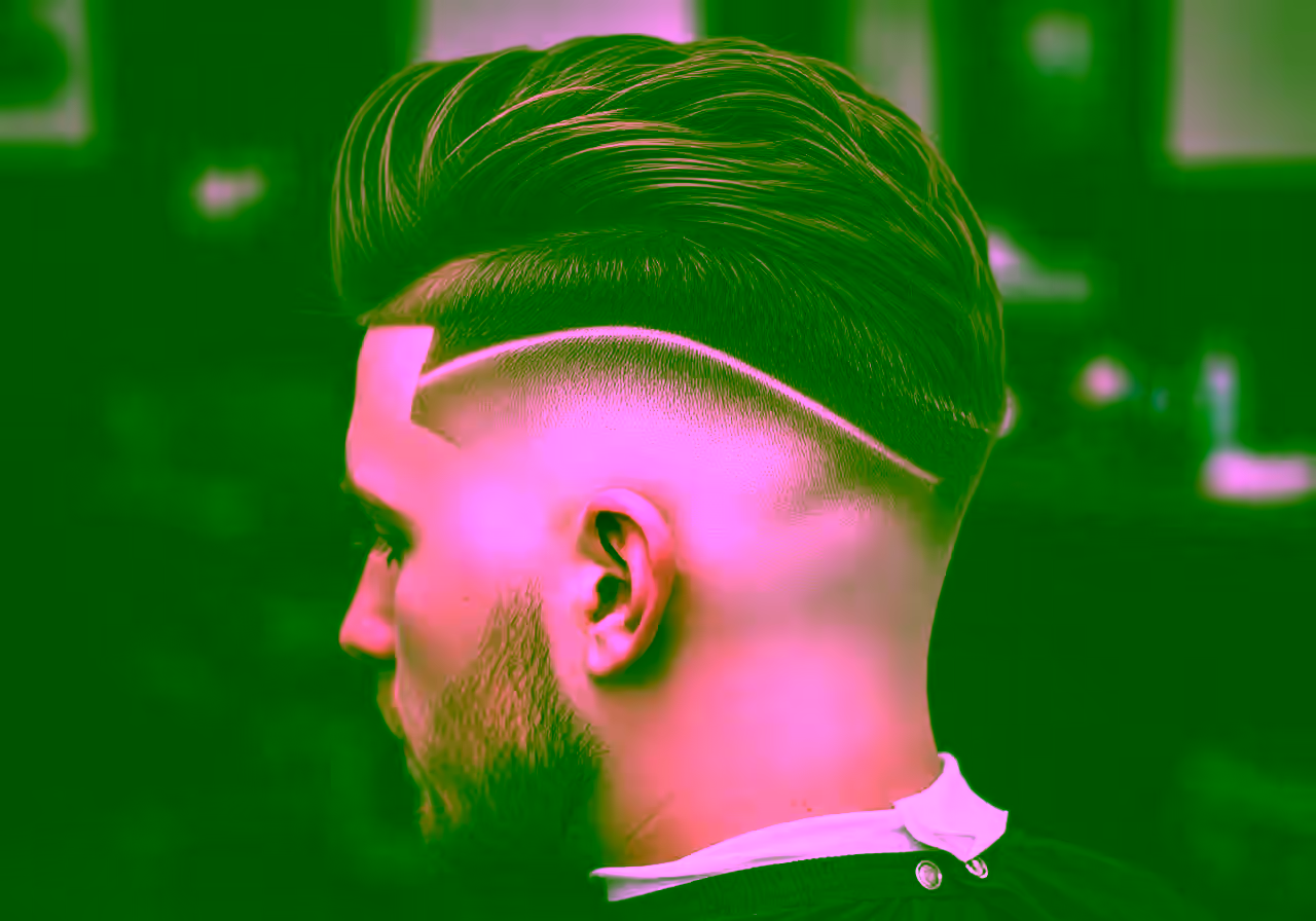 High Burst Fade hairstyle for men 2026 — burst fade variation, best for round, heart faces + thick hair, modern barbering by Master Stylist Jessica Hamilton