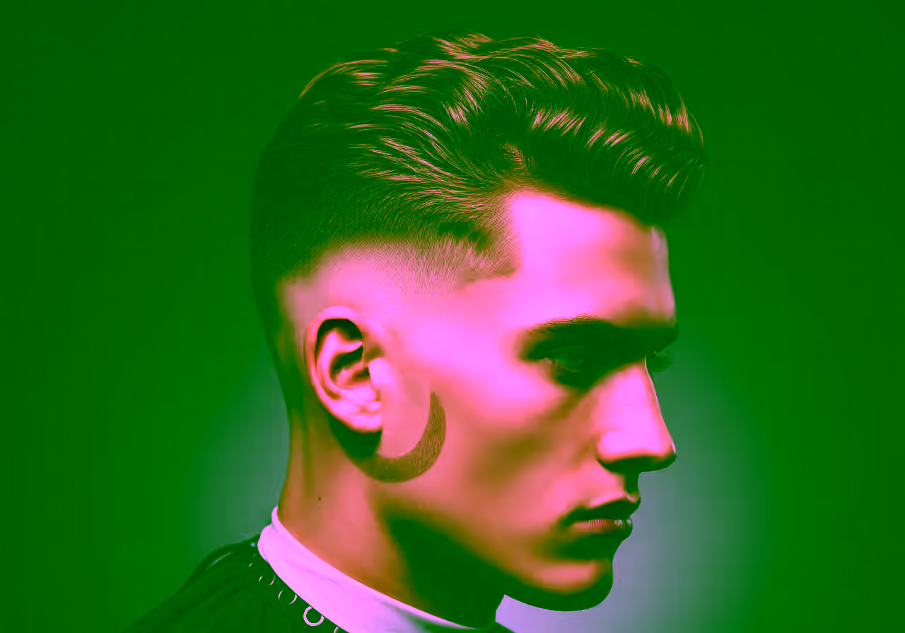 Mid Burst Fade hairstyle for men 2026 — burst fade variation, best for square, diamond faces + wavy hair, modern barbering by Master Stylist Jessica Hamilton