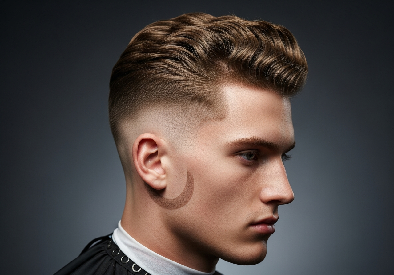 Mid Burst Fade Haircut 2026 - Balanced Round Burst Fade Around Ear