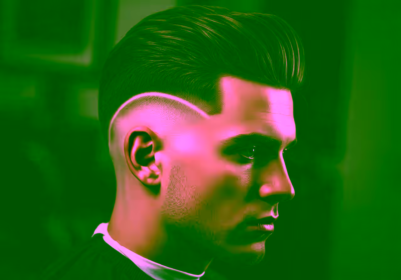 Skin Burst Fade hairstyle for men 2026 — burst fade variation, best for bold personalities + all hair types, modern barbering by Master Stylist Jessica Hamilton