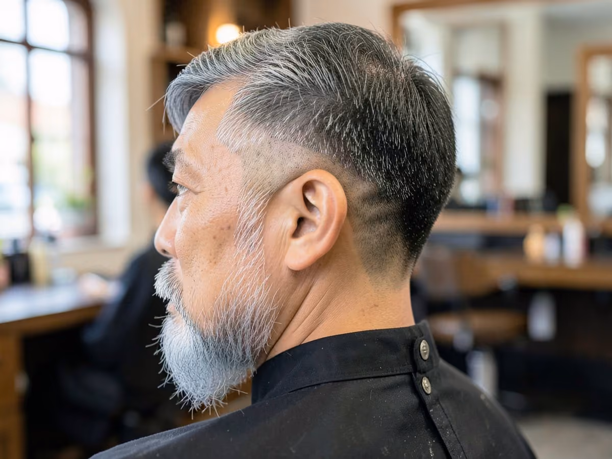 Man with a burst fade for asian hair