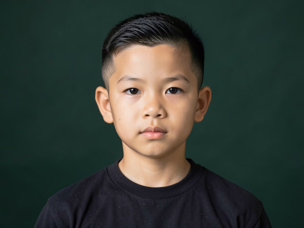 Boy with a boys butch cut