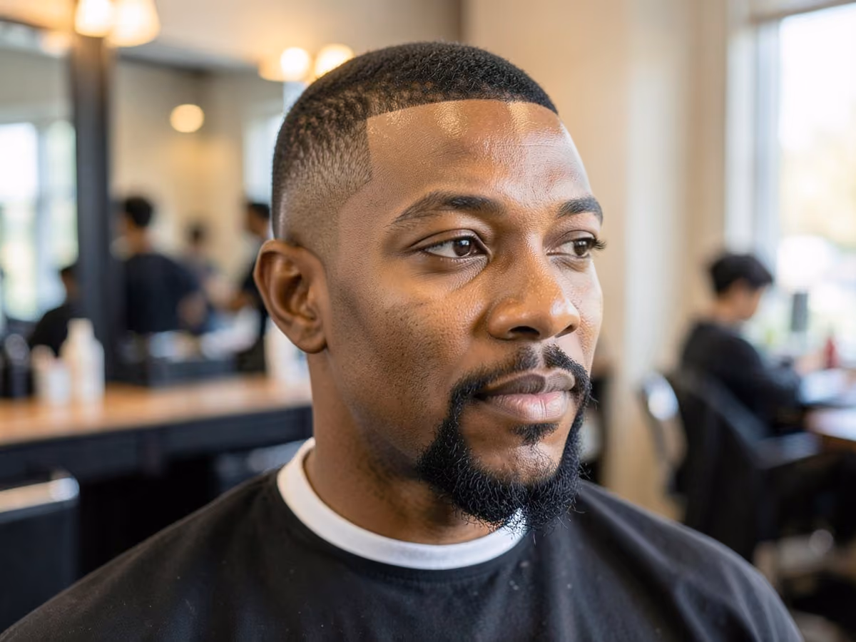 Man with a butch cut with goatee
