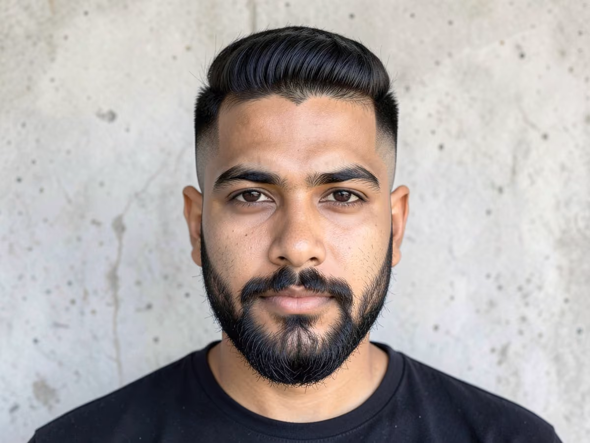 Man with a high fade butch cut