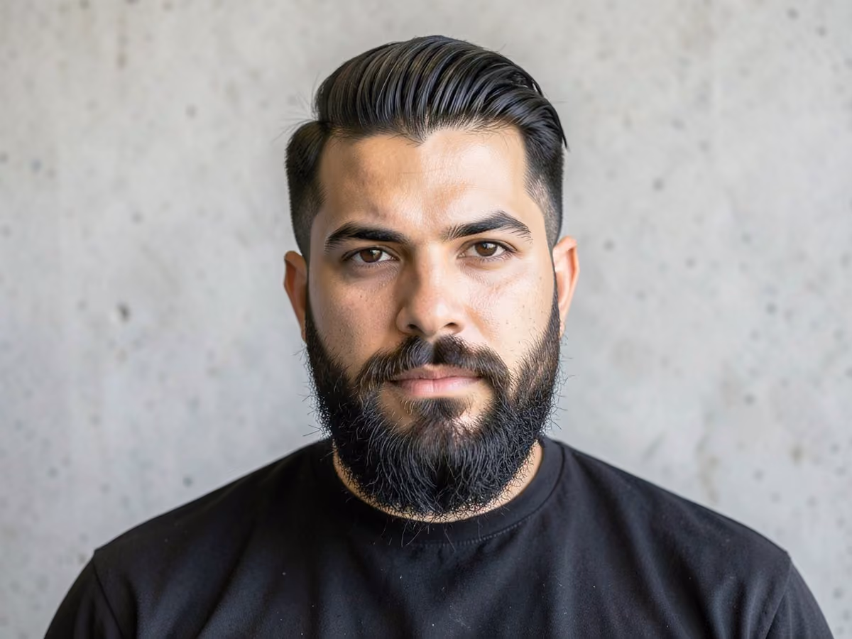 Man with a long butch cut