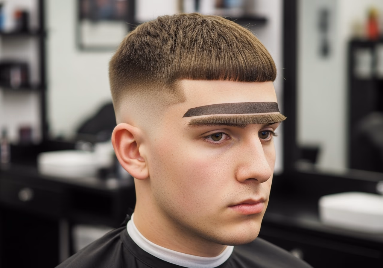Caesar Cut 2026 - Caesar Cut with Burst Fade