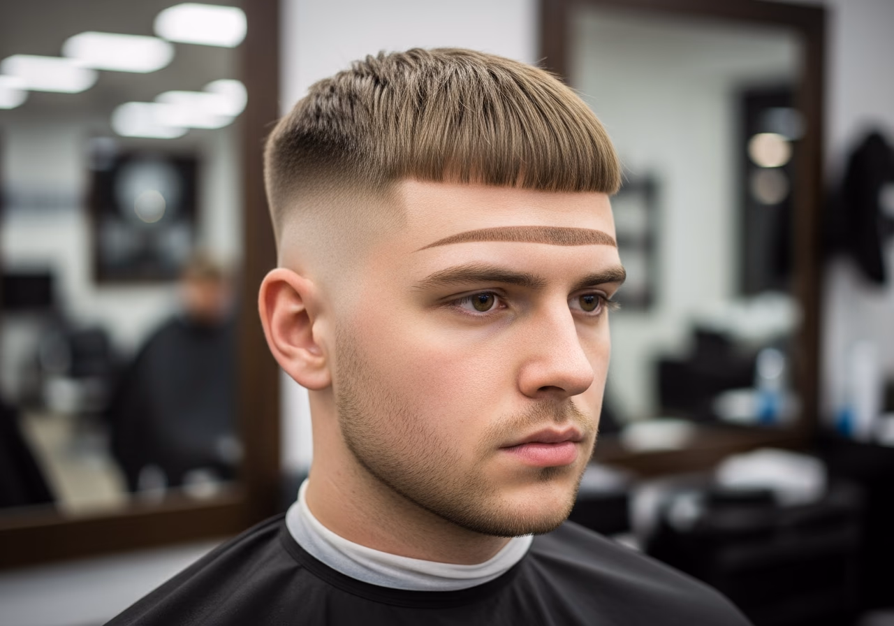 Caesar Cut 2026 - Caesar Cut with Side-Swept Fringe