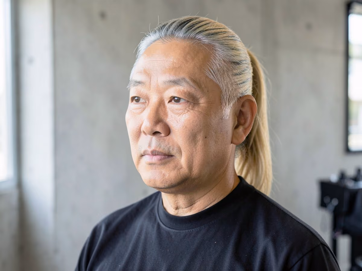 Man with an erling haaland ponytail haircut