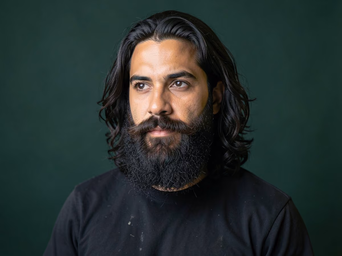 Man with a jason momoa long hair