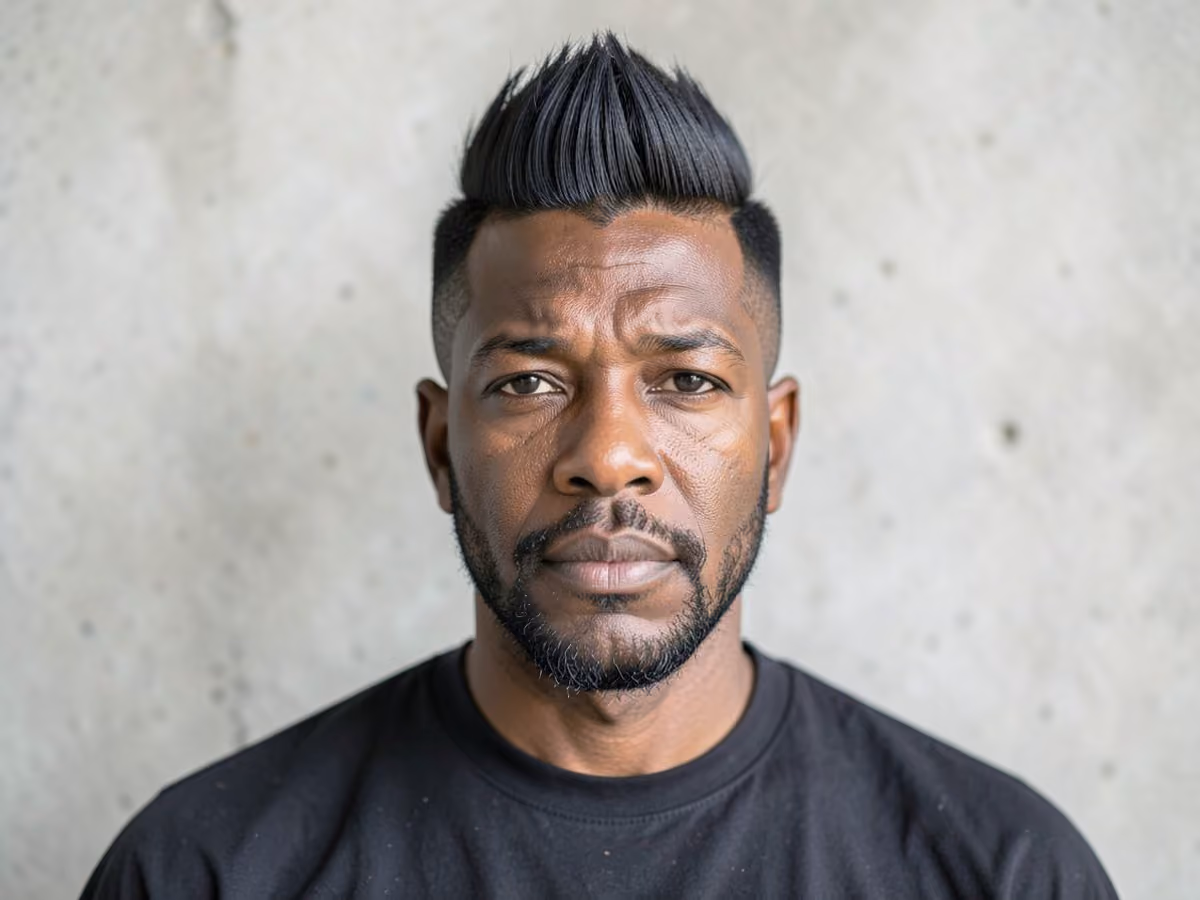 Man with a john travolta grease ducktail haircut