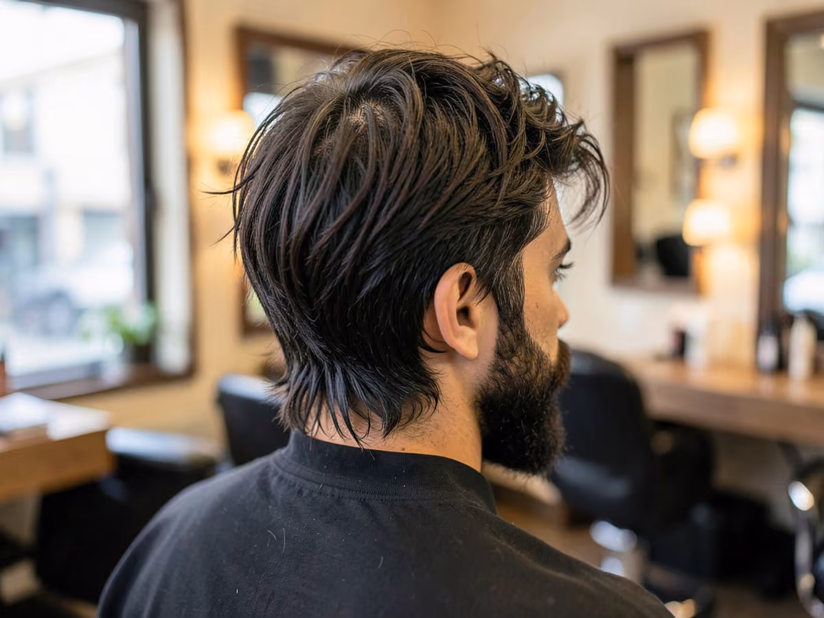 Man with a kurt cobain grunge hair