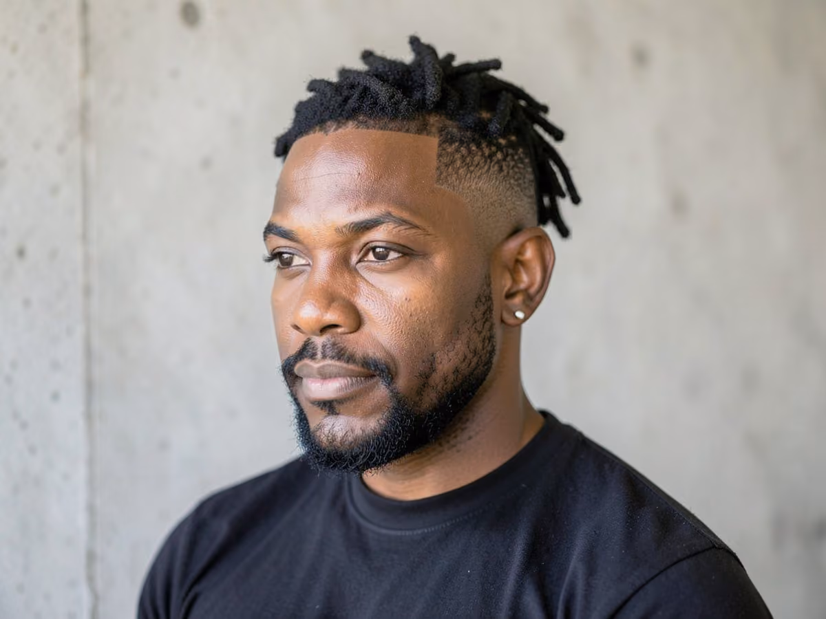 Man with a michael b. jordan killmonger locs haircut