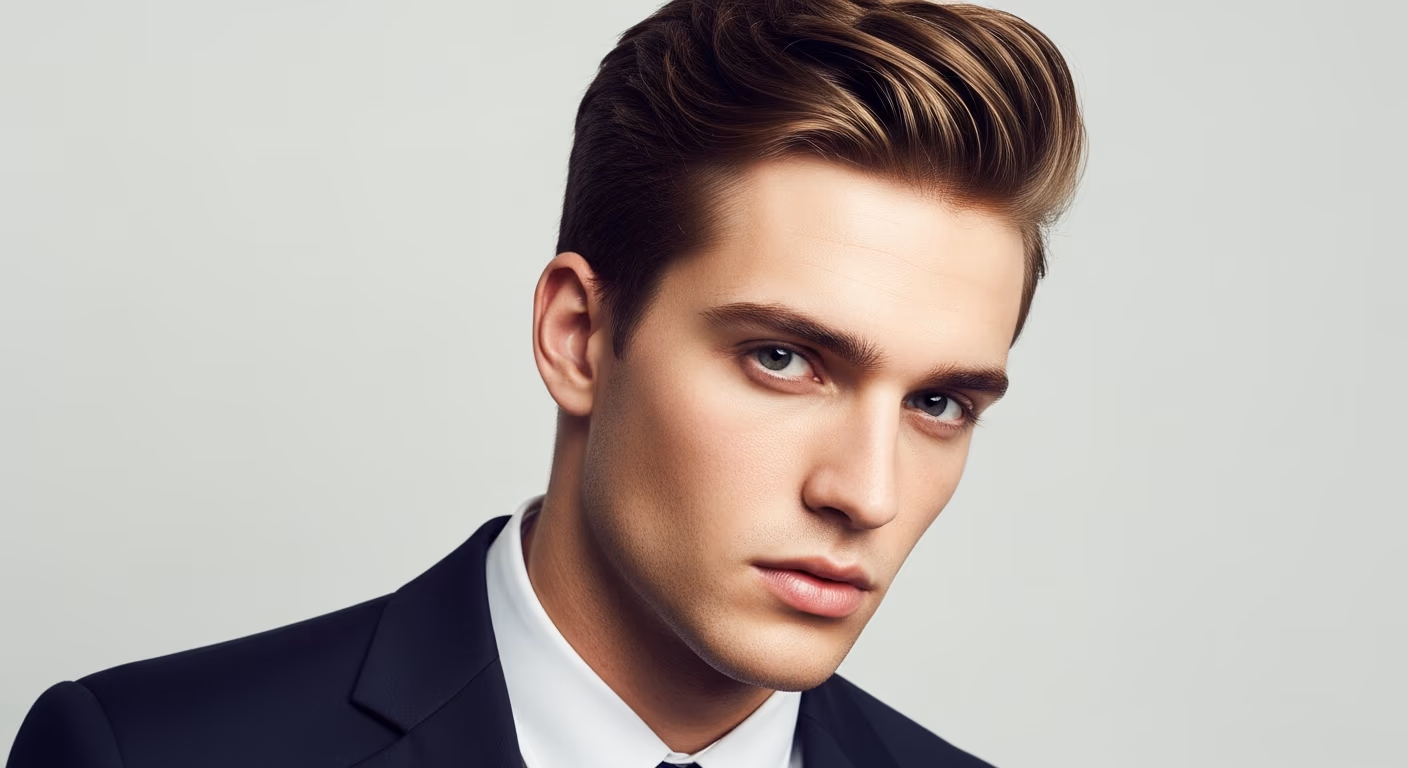 K-Pop Center Part hairstyle for men 2026 — center part variation, best for square jaws and athletic builds, modern barbering by Master Stylist Jessica Hamilton
