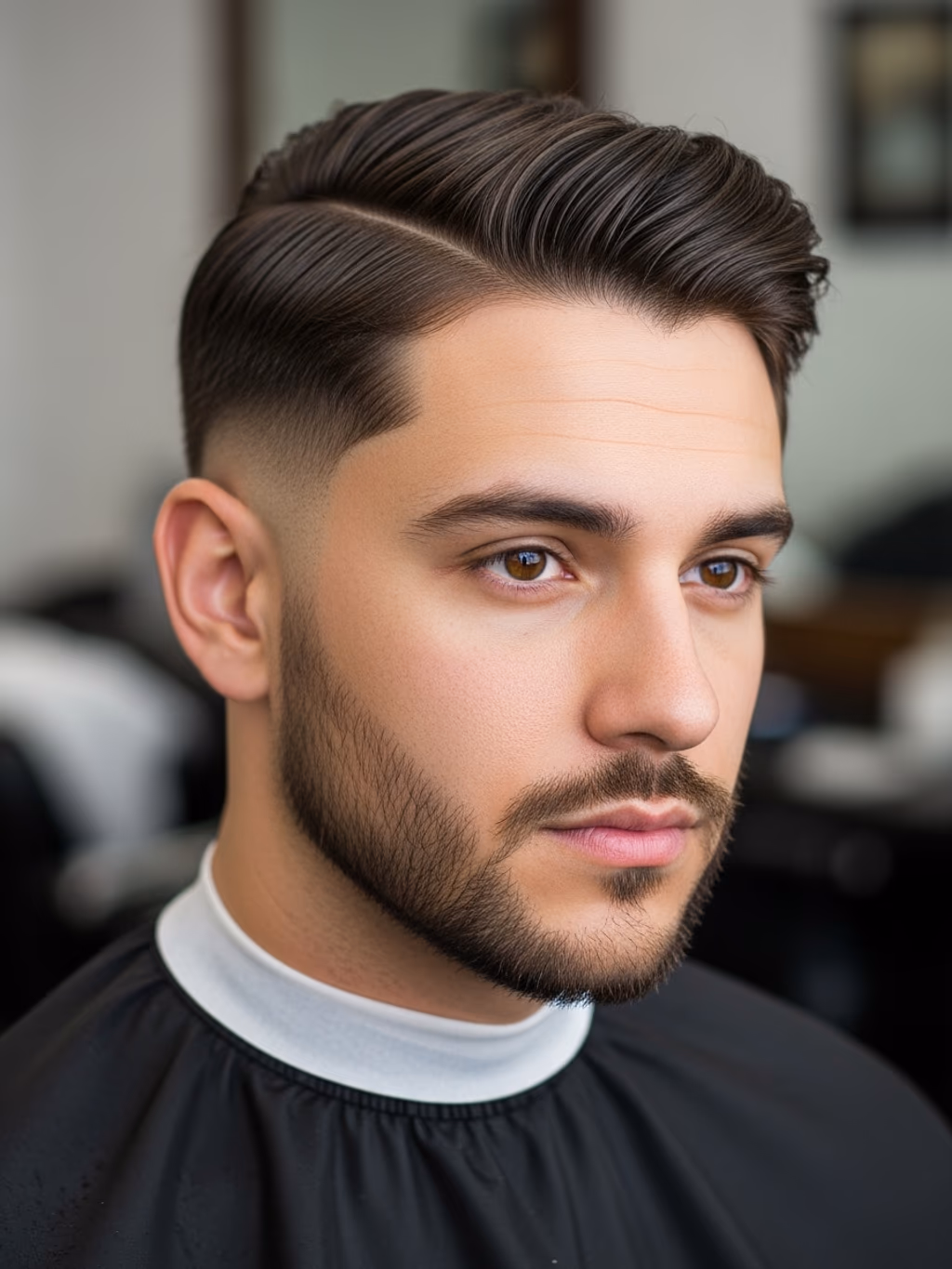 Tapered Center Part hairstyle for men 2026 — center part variation, best for diamond faces with prominent cheekbones, modern barbering by Master Stylist Jessica Hamilton