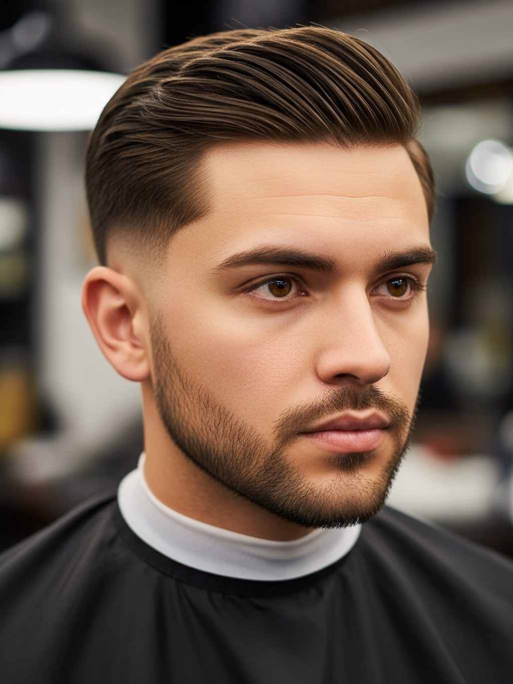 Tapered Classic Side Part hairstyle for men 2026 — classic side part variation, best for diamond faces with prominent cheekbones, modern barbering by Master Stylist Jessica Hamilton