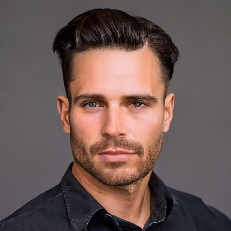 Comb Over Mid Fade hairstyle for men 2026 — Comb Over variation, best for The balanced all-rounder, modern barbering by Master Stylist Jessica Hamilton