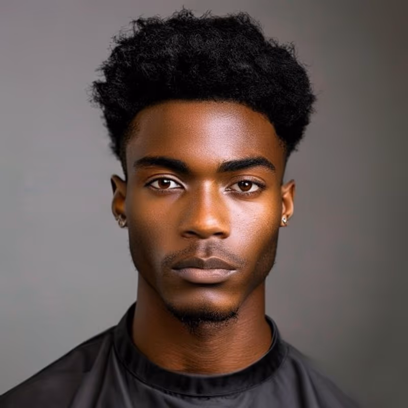 Afro Crew Cut hairstyle for men 2026 — Crew Cut variation, best for Coily and afro hair (4A–4C), modern barbering by Master Stylist Jessica Hamilton