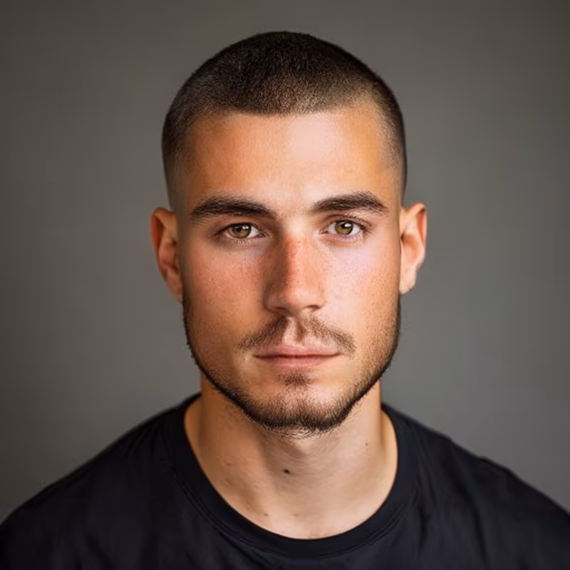Crew Cut Low Fade hairstyle for men 2026 — Crew Cut variation, best for Professional, everyday wear, modern barbering by Master Stylist Jessica Hamilton