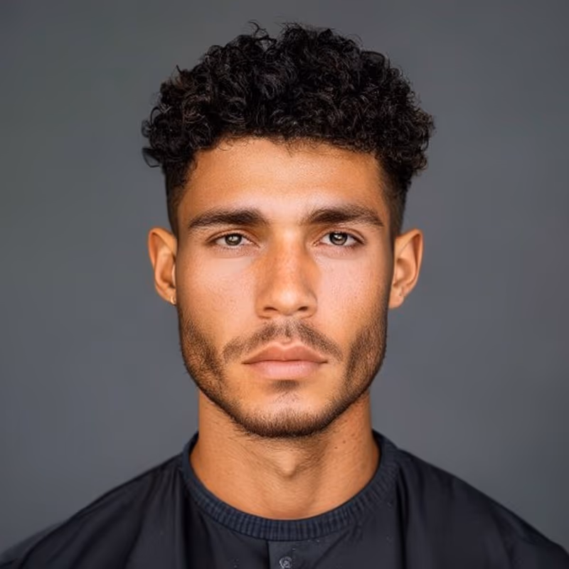 Curly Crew Cut hairstyle for men 2026 — Crew Cut variation, best for Natural curls (3A–3C), modern barbering by Master Stylist Jessica Hamilton