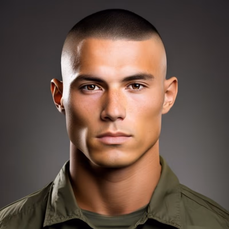 Military Crew Cut hairstyle for men 2026 — Crew Cut variation, best for Sharp, disciplined, no-fuss looks, modern barbering by Master Stylist Jessica Hamilton
