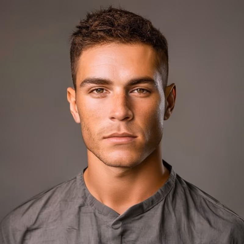 Textured Crew Cut hairstyle for men 2026 — Crew Cut variation, best for Adding movement; great for fine hair, modern barbering by Master Stylist Jessica Hamilton