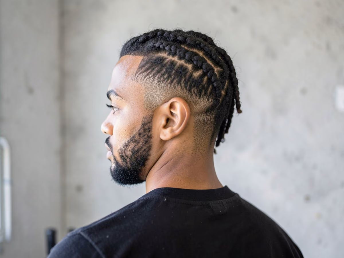 Man with a cristiano ronaldo braids haircut