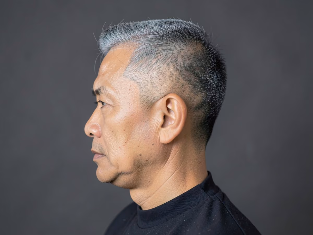 Man with a cristiano ronaldo short crop haircut