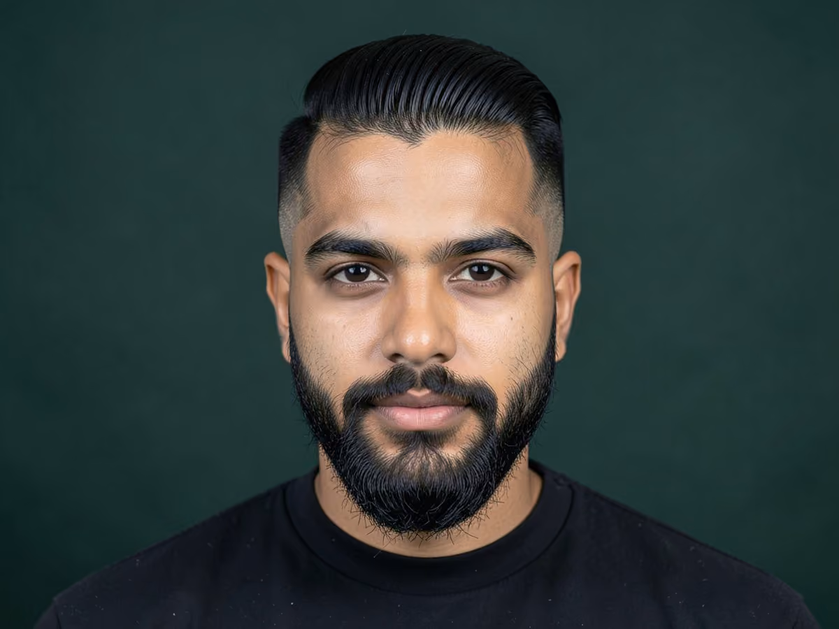 Man with a cristiano ronaldo slicked back hair