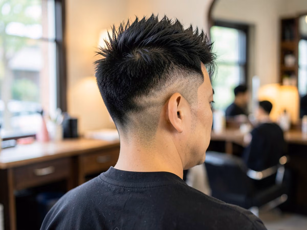 Man with a cristiano ronaldo spiky hair