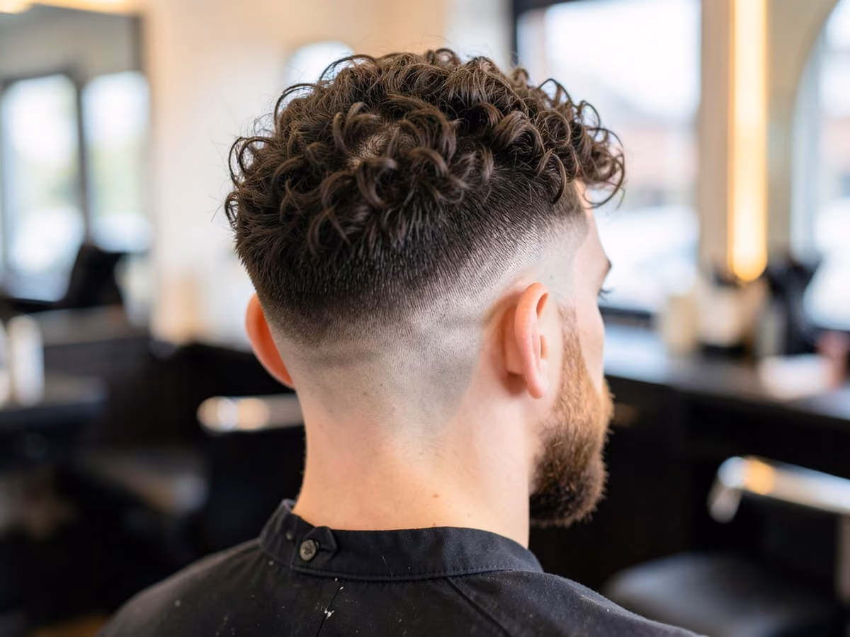 Man with a curly crop fade