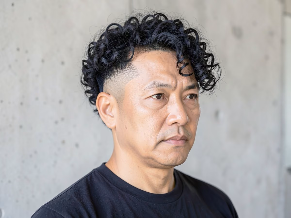 Man with a loose curl fade
