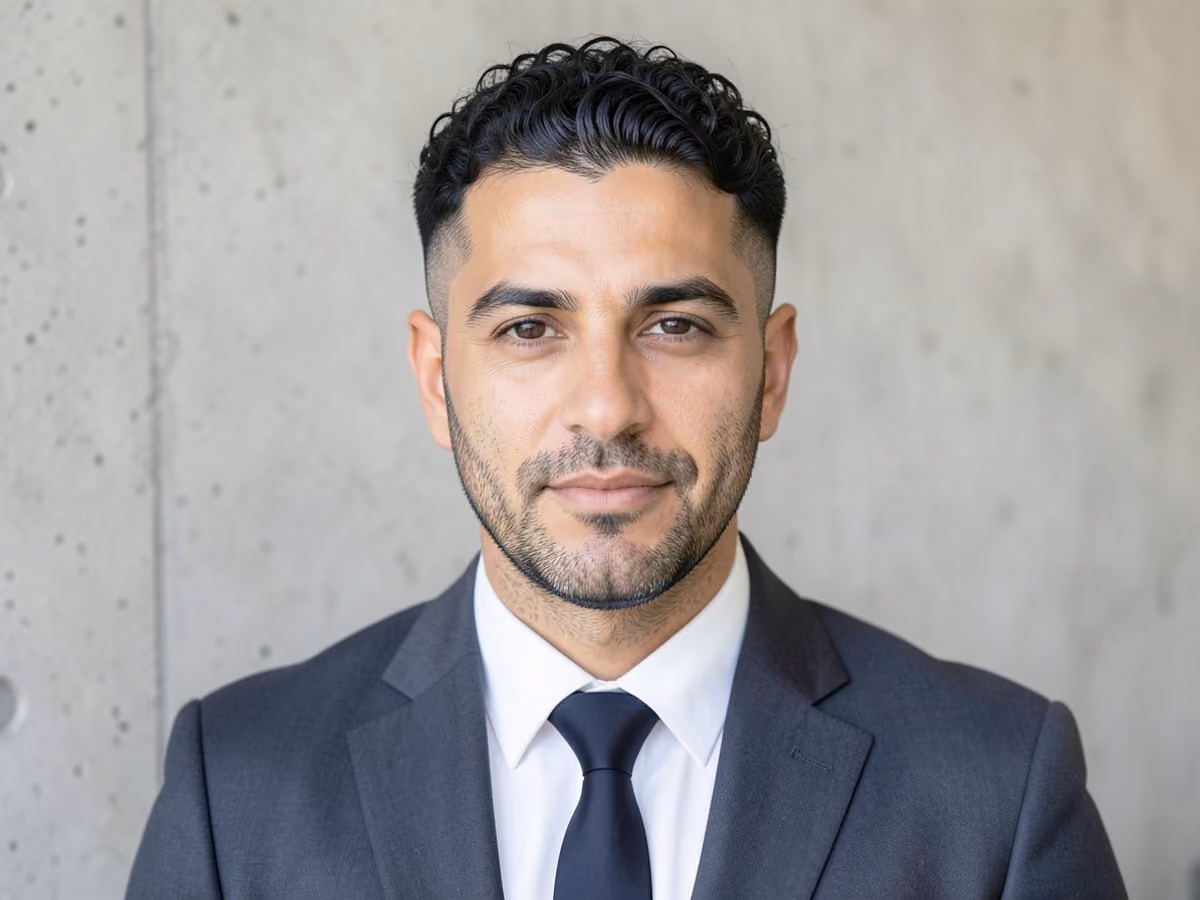 Man with a professional curly fade