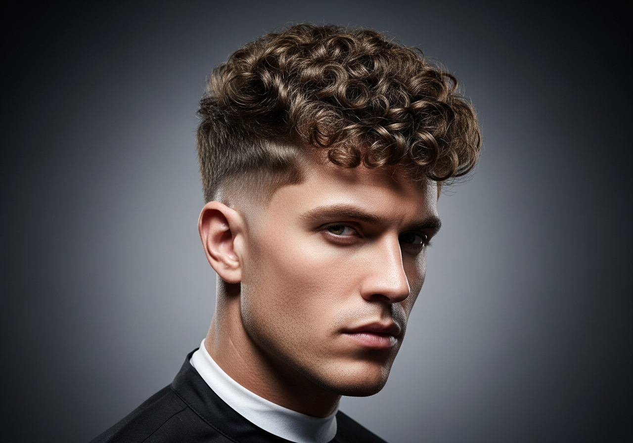 Broccoli Cut Curly Hairstyle 2026 - Dense Fluffy Curls for Men