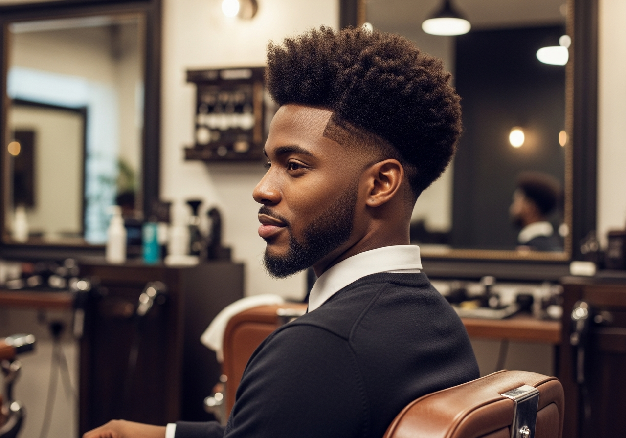 Curly Afro Hairstyle 2026 - Full Natural Rounded Curly Hair for Men